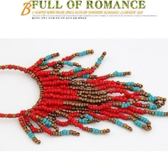 Bohemian Beads Tassel Earrings - Picture 13 of 14